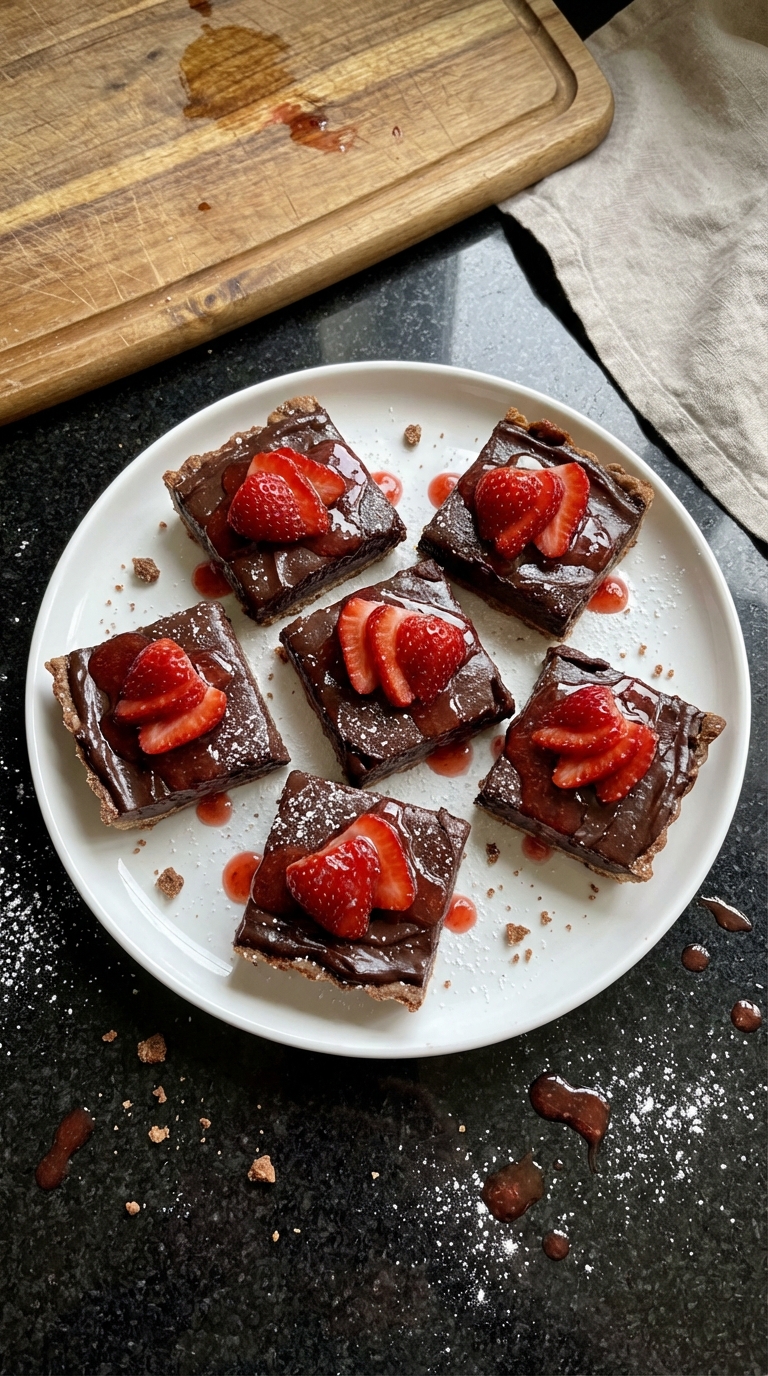 Strawberry Chocolate Tart Squares