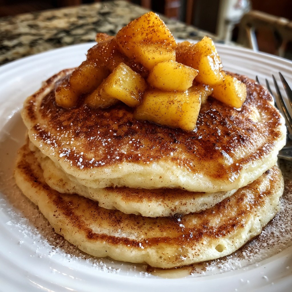 Ricotta Pancakes with Caramelized Apples and Cinnamon​