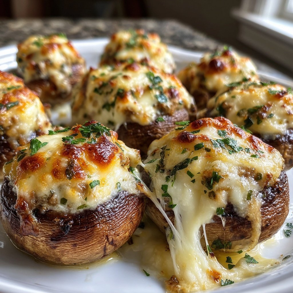 Stuffed Mushrooms with Cream Cheese and Herbs