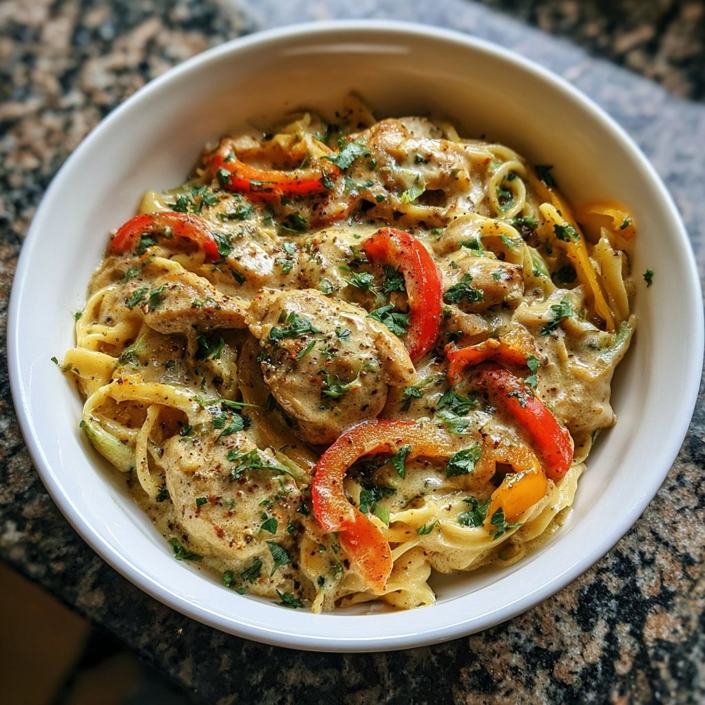 Creamy Cajun Chicken Noodles