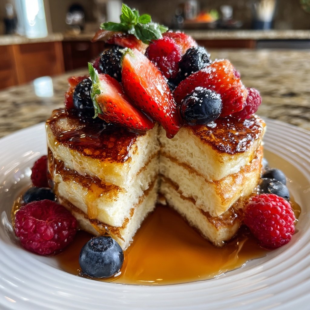Vanilla Ricotta Pancakes with Maple Syrup​