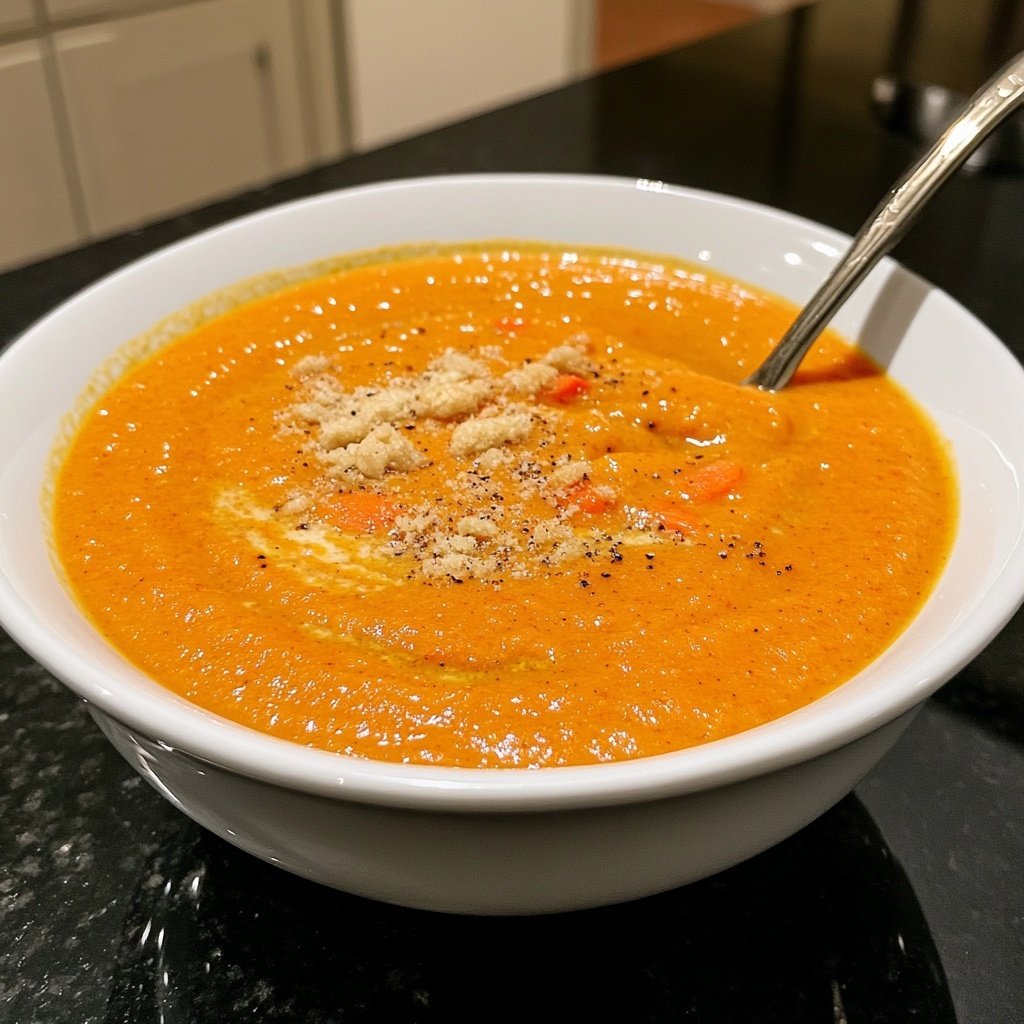 Healthy Vegan Roasted Carrot Soup