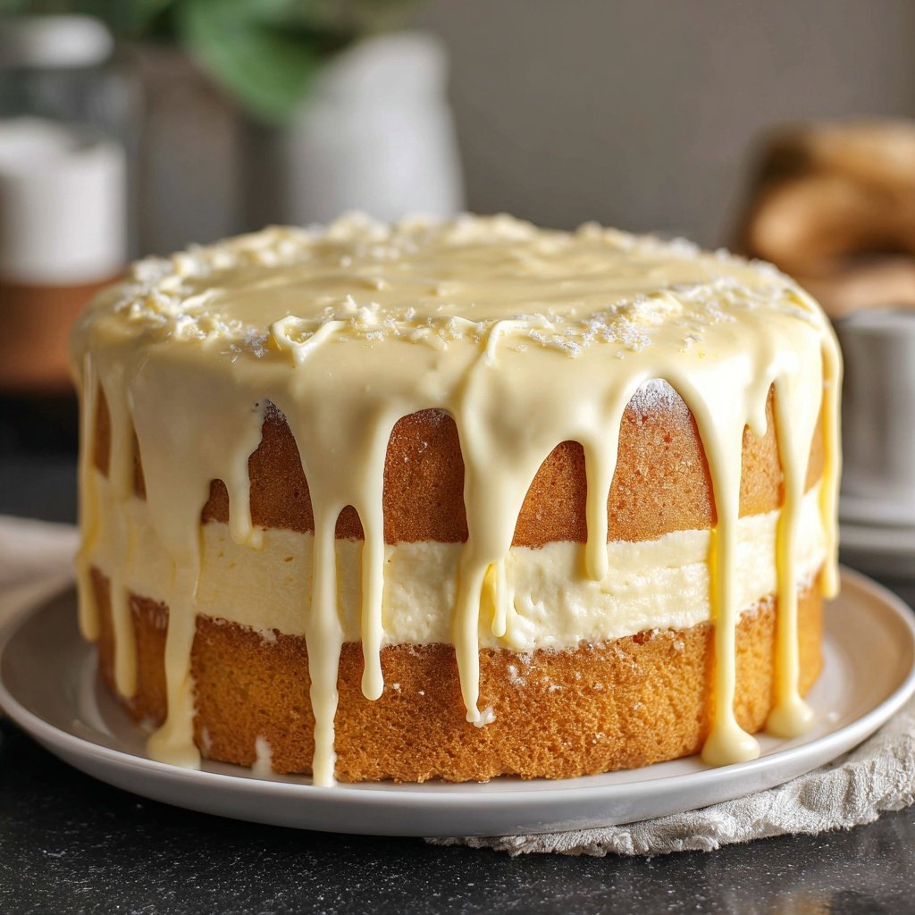 White Chocolate Vanilla Drip Cake