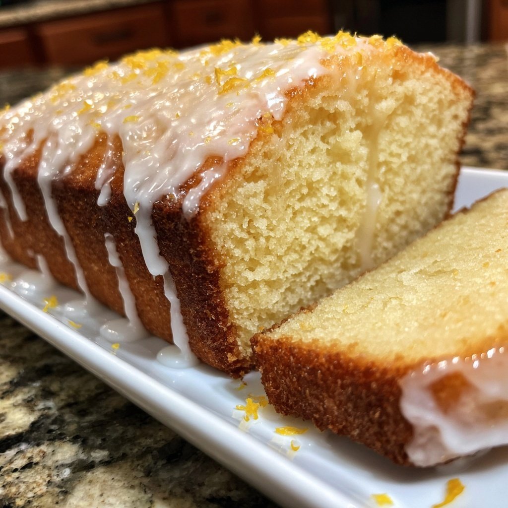 Vanilla Pound Cake with Lemon Glaze