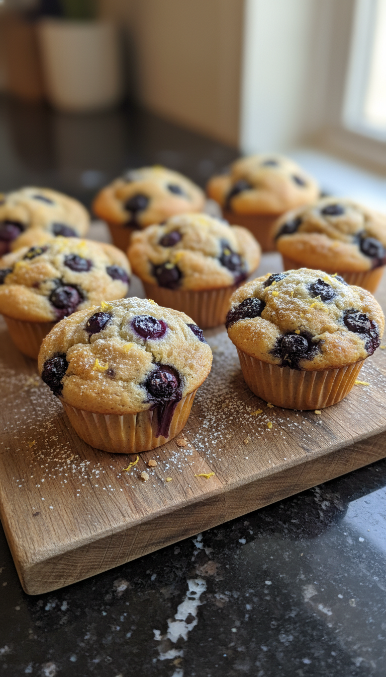 Sourdough Blueberry Lemon Muffins