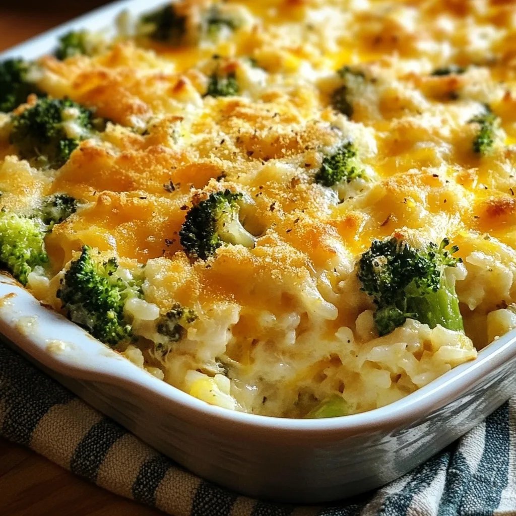 Cheesy Broccoli Chicken and Rice Casserole