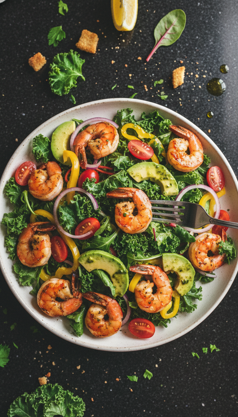 High Protein Grilled Shrimp Salad