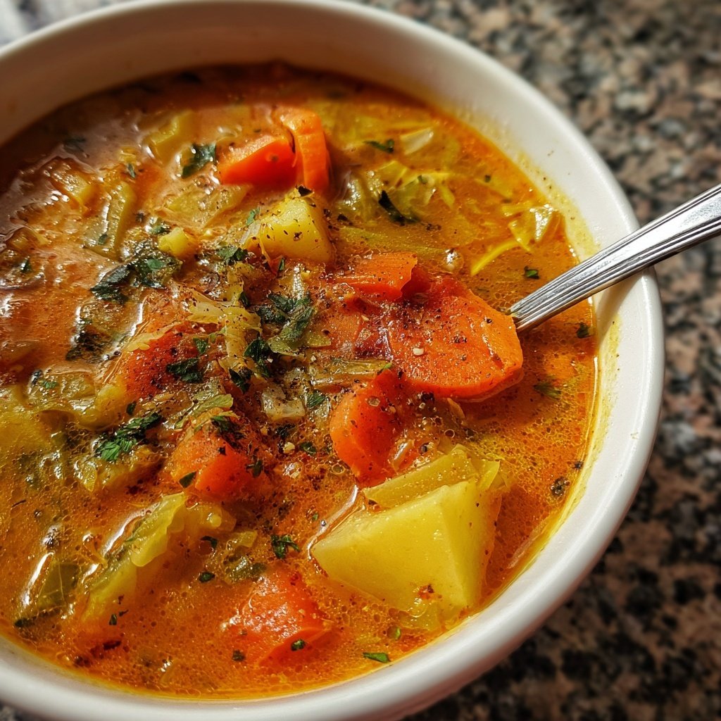 Carrot Potato and Cabbage Soup