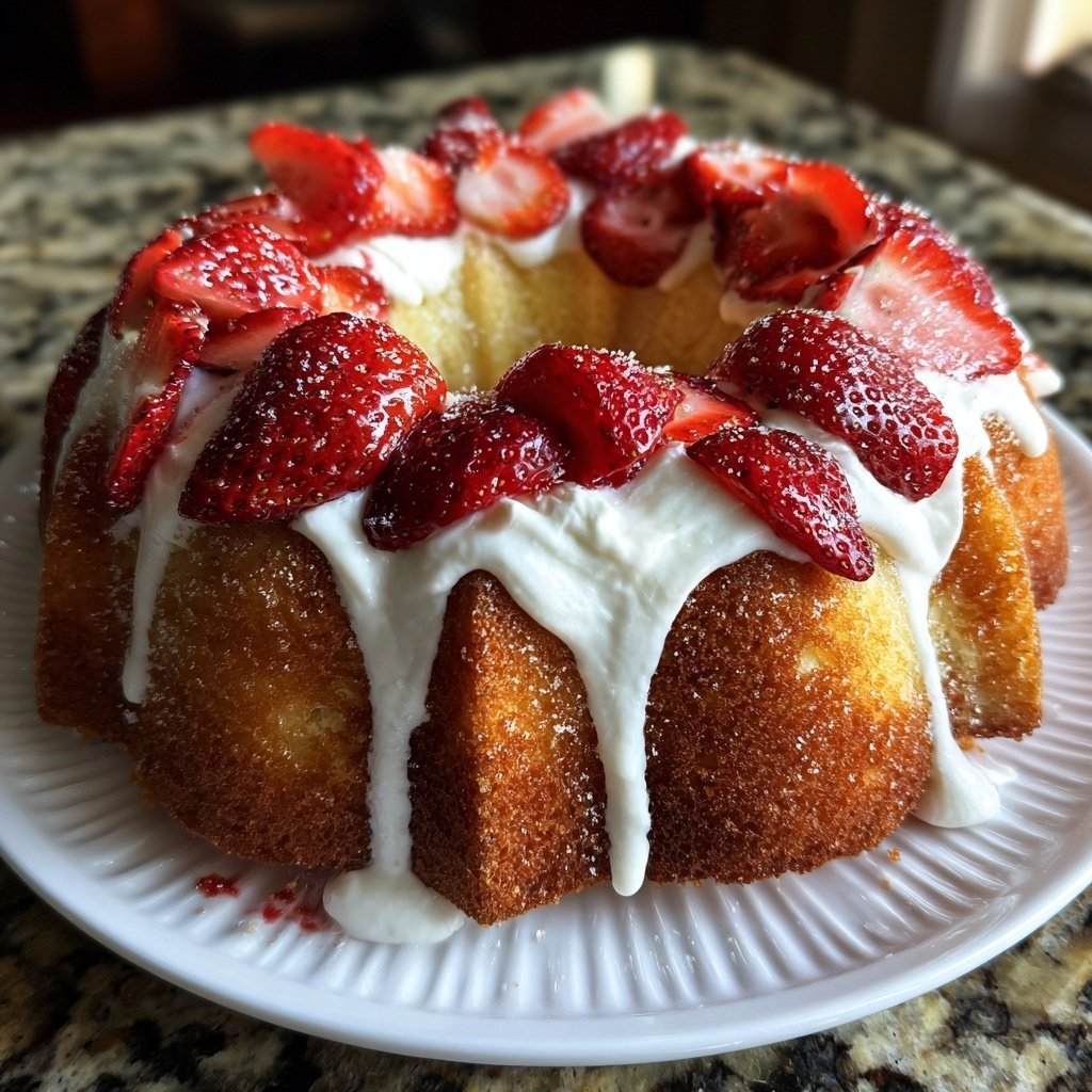 Strawberry Shortcake Bundt Cake