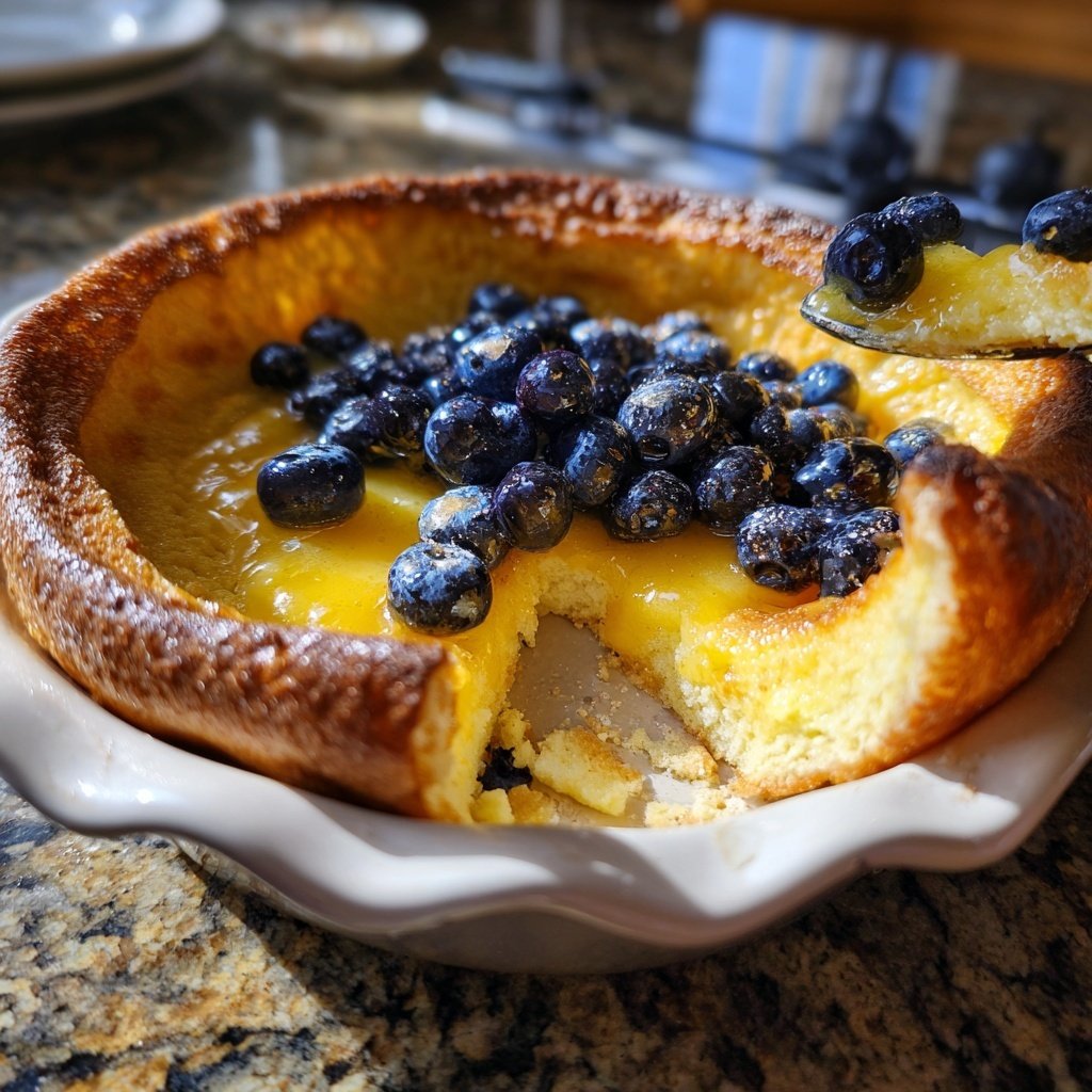 Dutch Babies with Lemon Curd and Blueberries