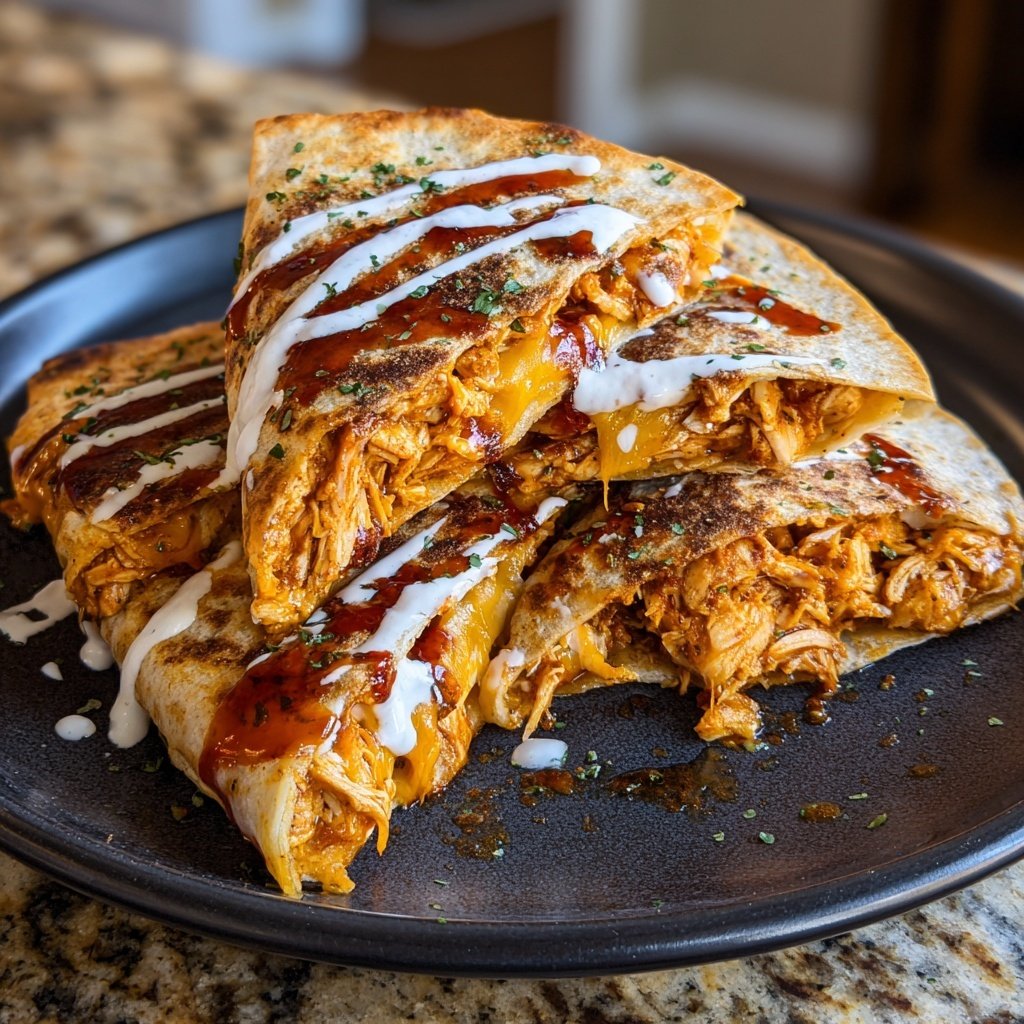 Buffalo Chicken Quesadillas with Ranch